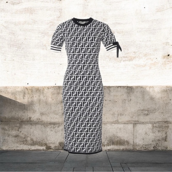Fendi Dresses & Skirts - Fendi Black and White Patterned Dress